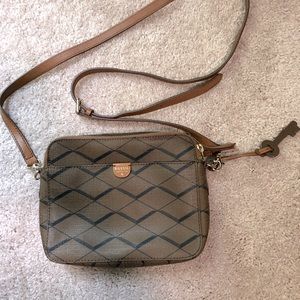 Fossil Brown Leather Crossbody Bag